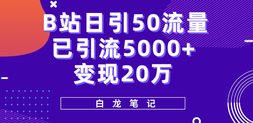 B站日引50+流量，实战已引流5000+变现20万，超级实操课程-第一资源库