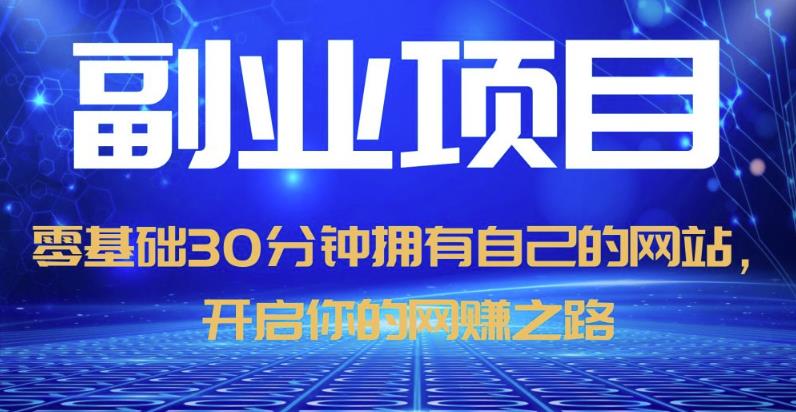 零基础30分钟拥有自己的网站，日赚1000+，开启你的网赚之路（教程+源码）-第一资源库