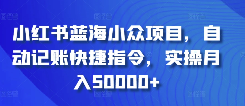 小红书蓝海小众项目，自动记账快捷指令，实操月入50000+【揭秘】-第一资源库