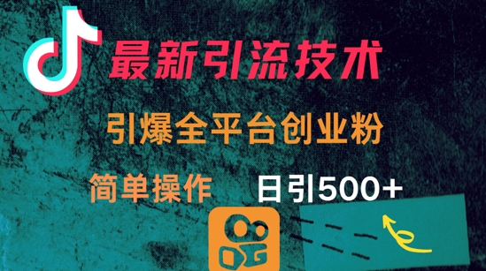 最新引流方法，引爆全平台的一个创业粉，简单操作日引300+-第一资源库