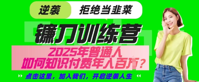 【网创项目终点站-镰刀训练营超级IP合伙人】25年普通人如何通过知识付费实现逆袭【揭秘】-第一资源库