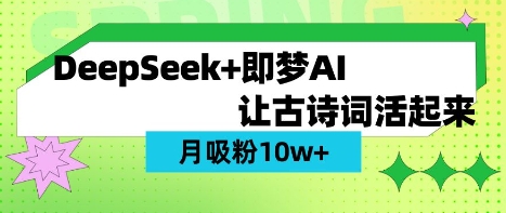 用DeepSeek做AI 古诗词视频，涨粉 10W+(保姆级教程)-第一资源库