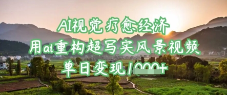 AI视觉疗愈经济：用ai重构超写实风景视频，单日变现多张-第一资源库