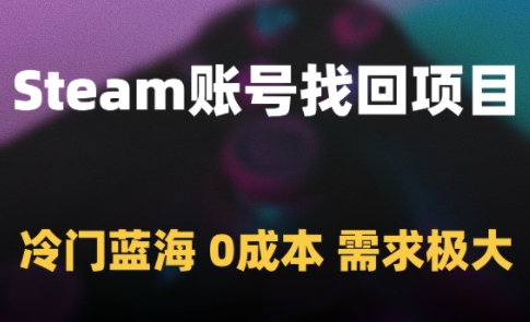Steam账号找回项目，冷门蓝海，0成本，需求极大-第一资源库