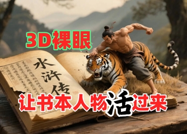 书本人物裸眼3D视频，新的玩法，流量超猛，保姆级教程-第一资源库
