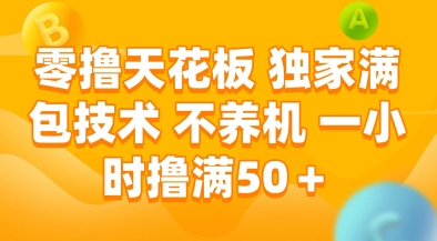零撸天花板，独家满包技术，不用养机，一小时撸满50+，收益稳定【揭秘】-第一资源库