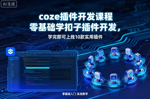 coze插件开发课程，零基础学扣子插件开发，学完即可上线10款实用插件-第一资源库