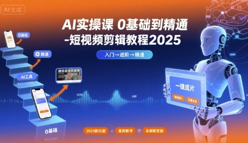 AI实操课0基础到精通-短视频剪辑教程2025-第一资源库