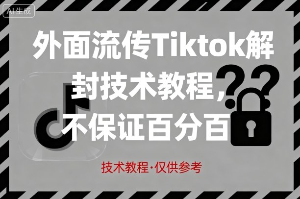 外面流传Tiktok解封技术教程，不保证百分百，具体自测-第一资源库