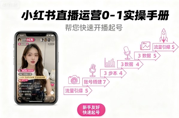 小红书直播运营0-1实操手册，帮您快速开播起号-第一资源库
