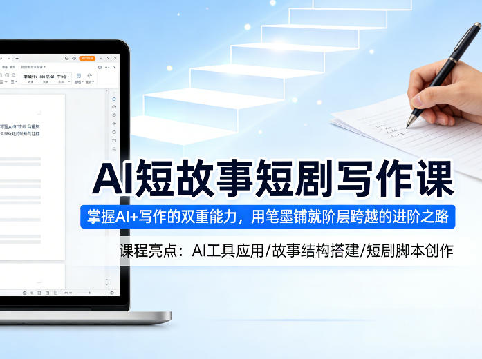 AI短故事短剧写作课，掌握AI+写作的双重能力，用笔墨铺就阶层跨越的进阶之路-第一资源库