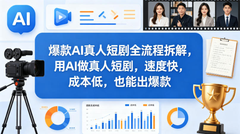 爆款AI真人短剧全流程拆解，用AI做真人短剧，速度快，成本低，也能出爆款-第一资源库