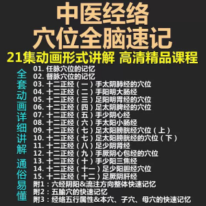 中医经络穴位全脑速记视频教学快速记忆动画形象加深记忆课程教程-第一资源库