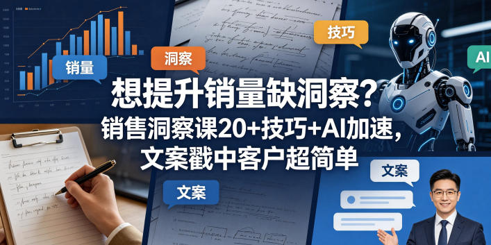 想提升销量缺洞察？销售洞察课20+技巧+AI加速，文案戳中客户超简单【原创双语字幕】-第一资源库