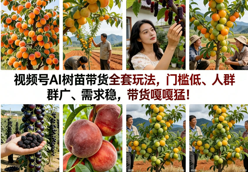 视频号AI树苗带货全套玩法，门槛低、人群广、需求稳，带货嘎嘎猛！（更新0426）-第一资源库