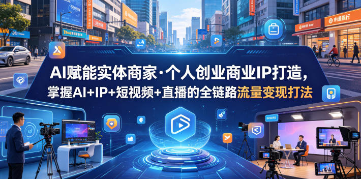 AI赋能实体商家·个人创业商业IP打造，掌握AI+IP+短视频+直播的全链路流量变现打法-第一资源库