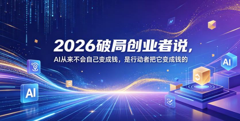 2026破局创业者说，AI从来不会自己变成钱，是行动者把它变成钱的【文档】-第一资源库