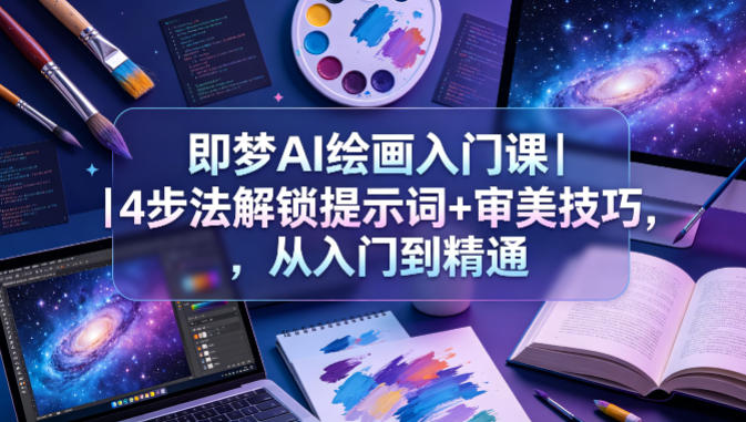 即梦AI绘画入门课｜4步法解锁提示词+审美技巧，从入门到精通-第一资源库
