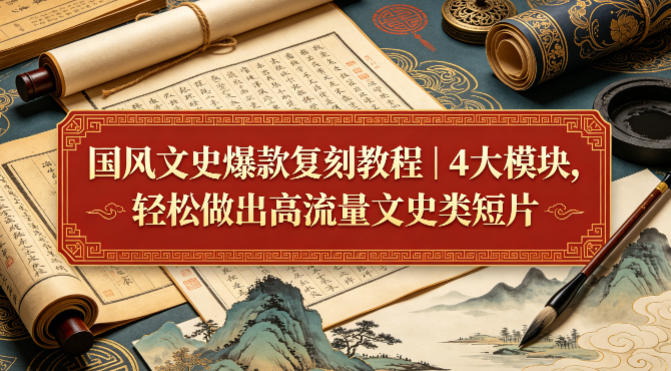 国风文史爆款复刻教程｜4大模块，轻松做出高流量文史类短片-第一资源库