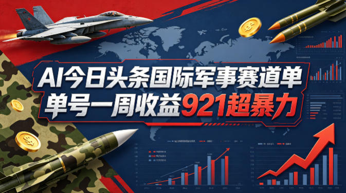 AI今日头条国际军事赛道，单号一周收益921，超暴力-第一资源库