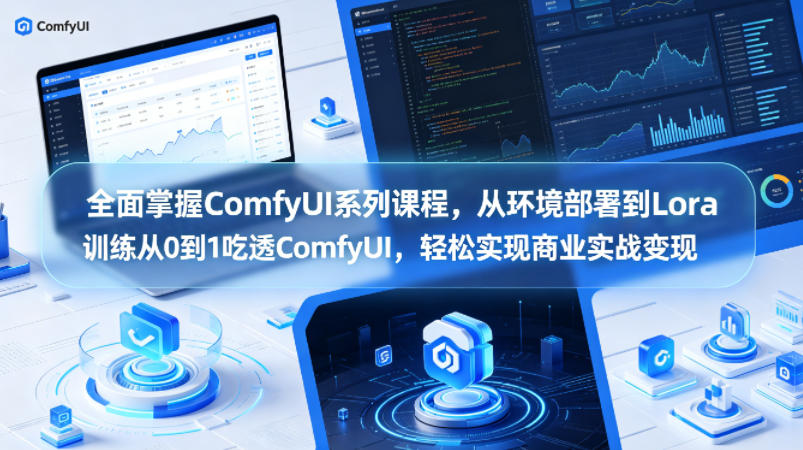 全面掌握ComfyUI系列课程，从环境部署到Lora训练从0到1吃透ComfyUI，轻松实现商业实战变现-第一资源库