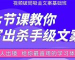 张根视频破局吸金文案班:节节课教你写出杀手级文案(附67页文案训练手册)-第一资源库