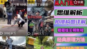 东方糖糖妹抖音短视频全套实战课思维+拍摄+剪辑+运营,从入门到精通-第一资源库