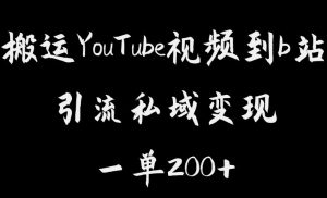 搬运YouTube视频到b站,引流私域一单利润200+,几乎0成本!【揭秘】-第一资源库