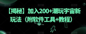 【揭秘】加入200+潮玩宇宙新玩法(附软件工具+教程)-第一资源库