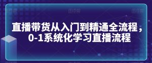 直播带货从入门到精通全流程,0-1系统化学习直播流程-第一资源库
