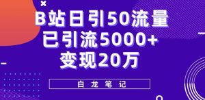 B站日引50+流量,实战已引流5000+变现20万,超级实操课程-第一资源库