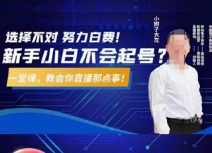 大左教您从0到1做直播带货,选择不对,努力白费,5小时课程搞定那点事,解决你起号问题-第一资源库