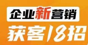 企业新营销获客18招，传统企业转型必学，让您的生意更好做！-第一资源库