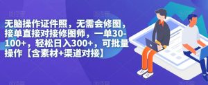 无脑操作证件照，无需会修图，轻松日入300+，可批量操作【含素材+渠道对接】-第一资源库