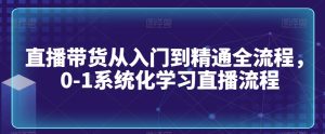 直播带货从入门到精通全流程,0-1系统化学习直播流程-第一资源库