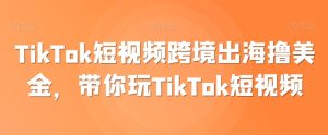 TikTok短视频跨境出海撸美金，带你玩TikTok短视频-第一资源库