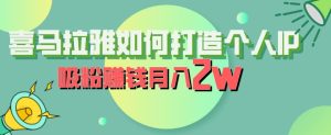 喜马拉雅如何打造个人IP，吸粉赚钱月入2W【揭秘】-第一资源库