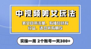 实操一天300+，中视频美女号项目拆解，保姆级教程助力你快速成单！【揭秘】-第一资源库