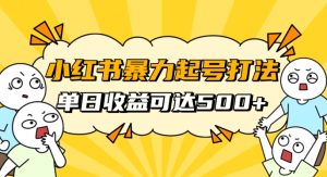 小红书暴力起号秘籍,11月最新玩法,单天变现500+,素人冷启动自媒体创业【揭秘】-第一资源库