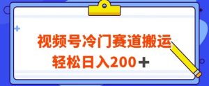 视频号最新冷门赛道搬运玩法，轻松日入200+【揭秘】-第一资源库