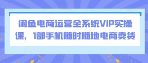 闲鱼电商运营全系统VIP实操课，1部手机随时随地电商卖货-第一资源库