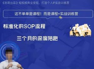 勋哥·短视频变现训练营，解决核心问题，标准化起号流程，以变现为核心-第一资源库