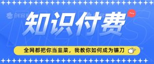 2024最新知识付费项目，小白也能轻松入局，全网都在教你做项目，我教你做镰刀【揭秘】-第一资源库