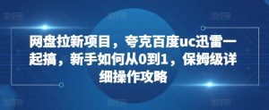 网盘拉新项目，夸克百度uc迅雷一起搞，新手如何从0到1，保姆级详细操作攻略-第一资源库