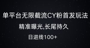 单平台无限截流创业粉首发玩法，精准曝光，长尾持久，日引流100+【揭秘】-第一资源库