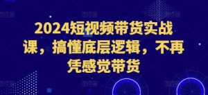 2024短视频带货实战课，搞懂底层逻辑，不再凭感觉带货-第一资源库