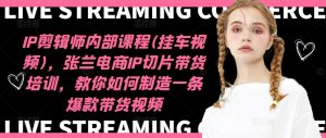 IP剪辑师内部课程(挂车视频)(更新12月),张兰电商IP切片带货培训,教你如何制造一条爆款带货视频-第一资源库
