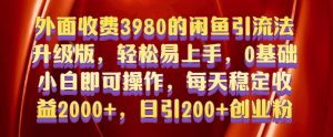 外面收费3980的闲鱼引流法,轻松易上手,0基础小白即可操作,日引200+创业粉的保姆级教程【揭秘】-第一资源库