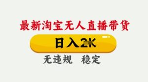25年3月淘宝无人直播带货,日入多张,不违规不封号,独家技术,操作简单【揭秘】-第一资源库