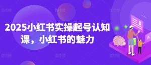 2025小红书实操起号认知课，小红书的魅力-第一资源库